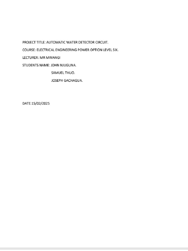 Electrical Engineering Project | PDF