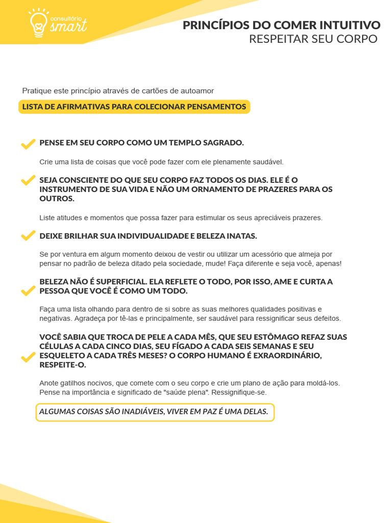 CS - SMART BOX - Principios Do Comer Intuitivo | PDF