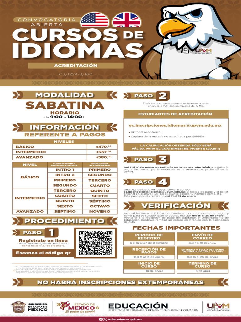 Información sobre Cursos de Idiomas 2025 | PDF