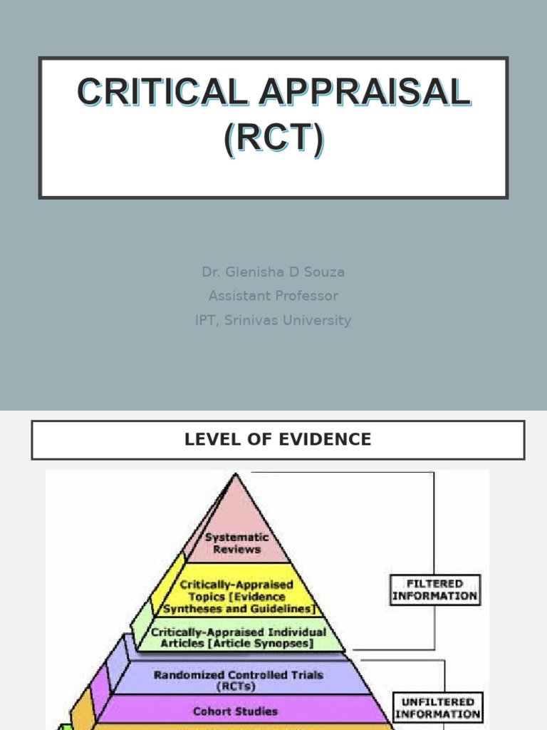 Critical Appraisal of Research Evidence | PDF | Randomized Controlled ...
