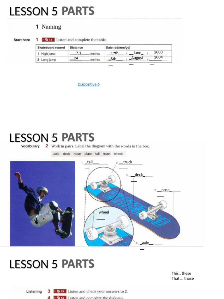 Lesson 5 Parts | PDF