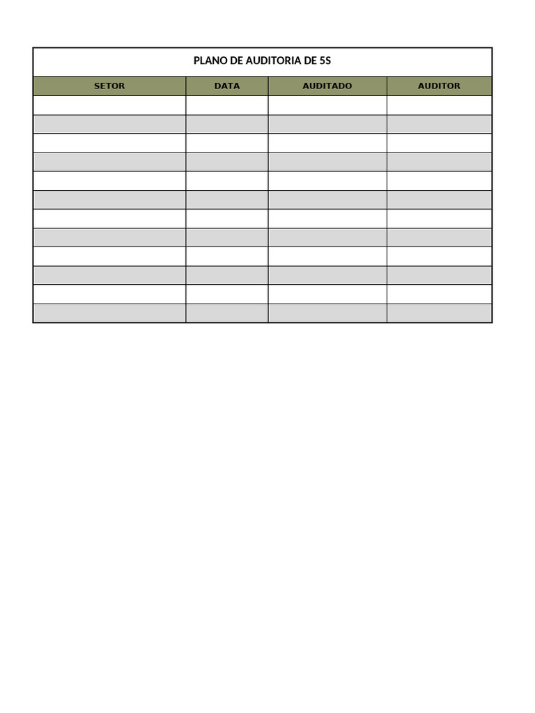 Form 51+-+Plano+de+auditoria+de+5S | PDF