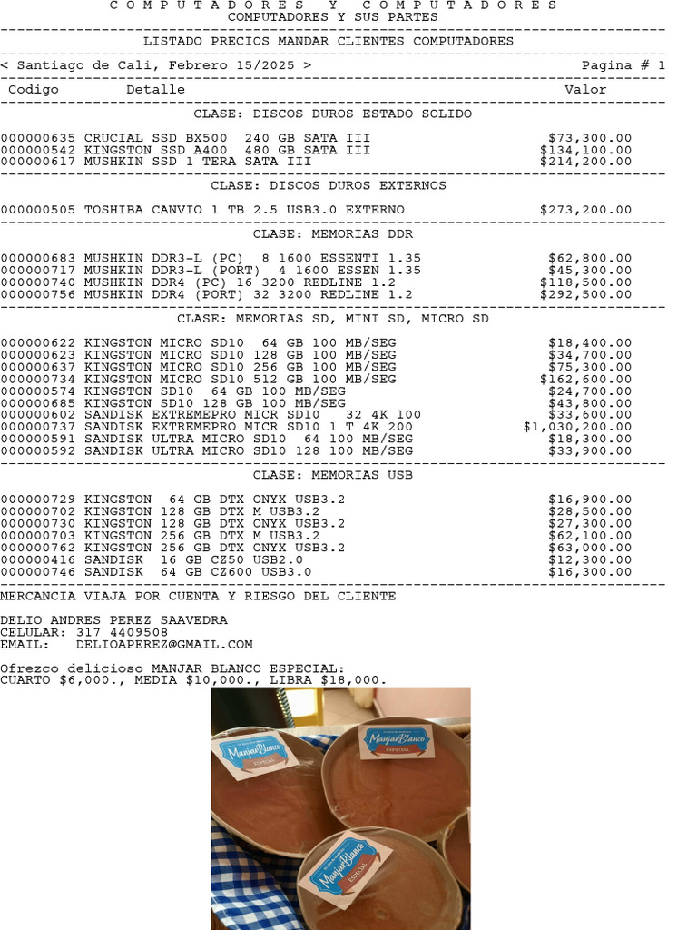 Precios de Componentes de Computadores | PDF | Unidad de estado sólido ...