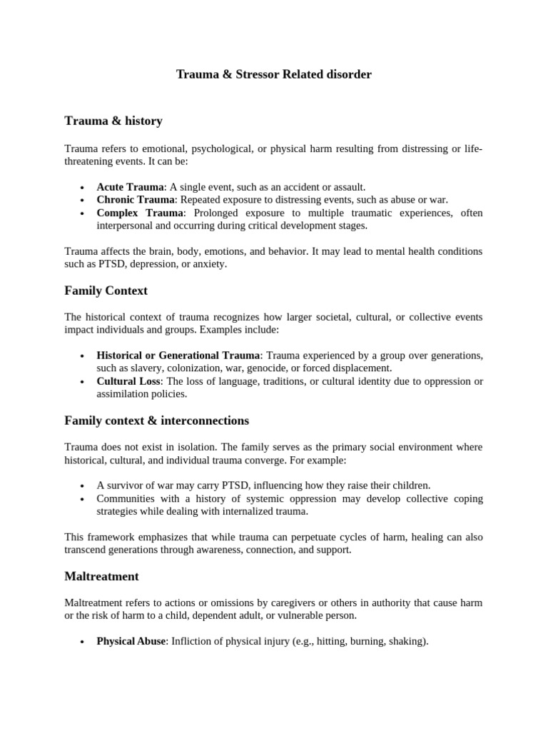 Understanding Trauma and Maltreatment | PDF | Psychological Trauma ...