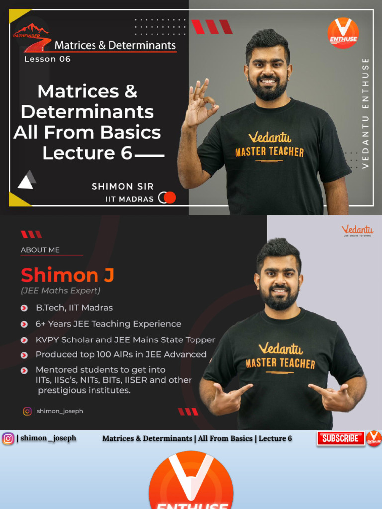 Matrices+&+Determinants+ +All+From+Basics+ +lecture+6+ | PDF ...
