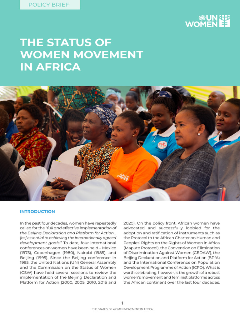 Status of Women's Movement in Africa | PDF | Gender Equality | Gender ...