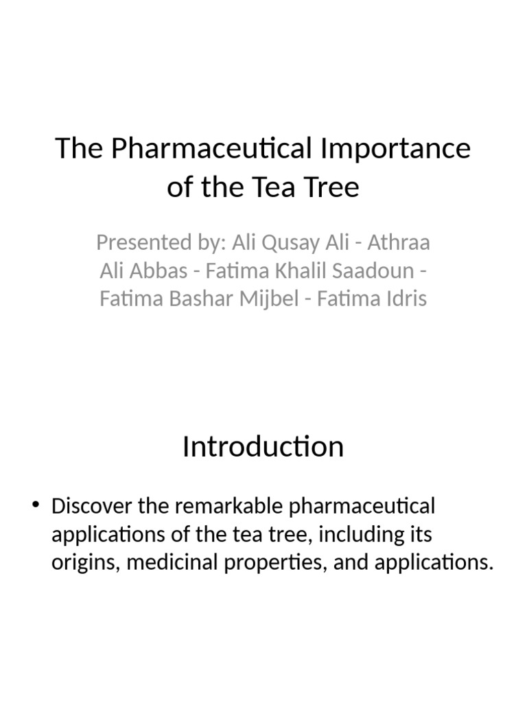 Pharmaceutical Uses of Tea Tree Oil | PDF