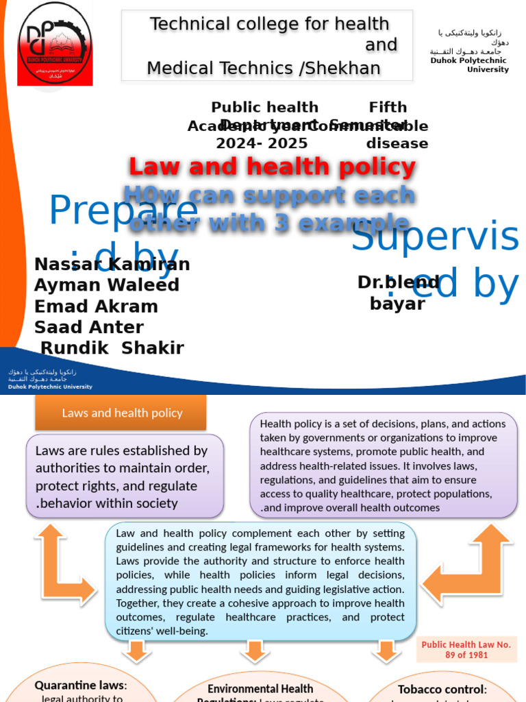 Law and Health Policy Integration | PDF | Public Health | Health Policy