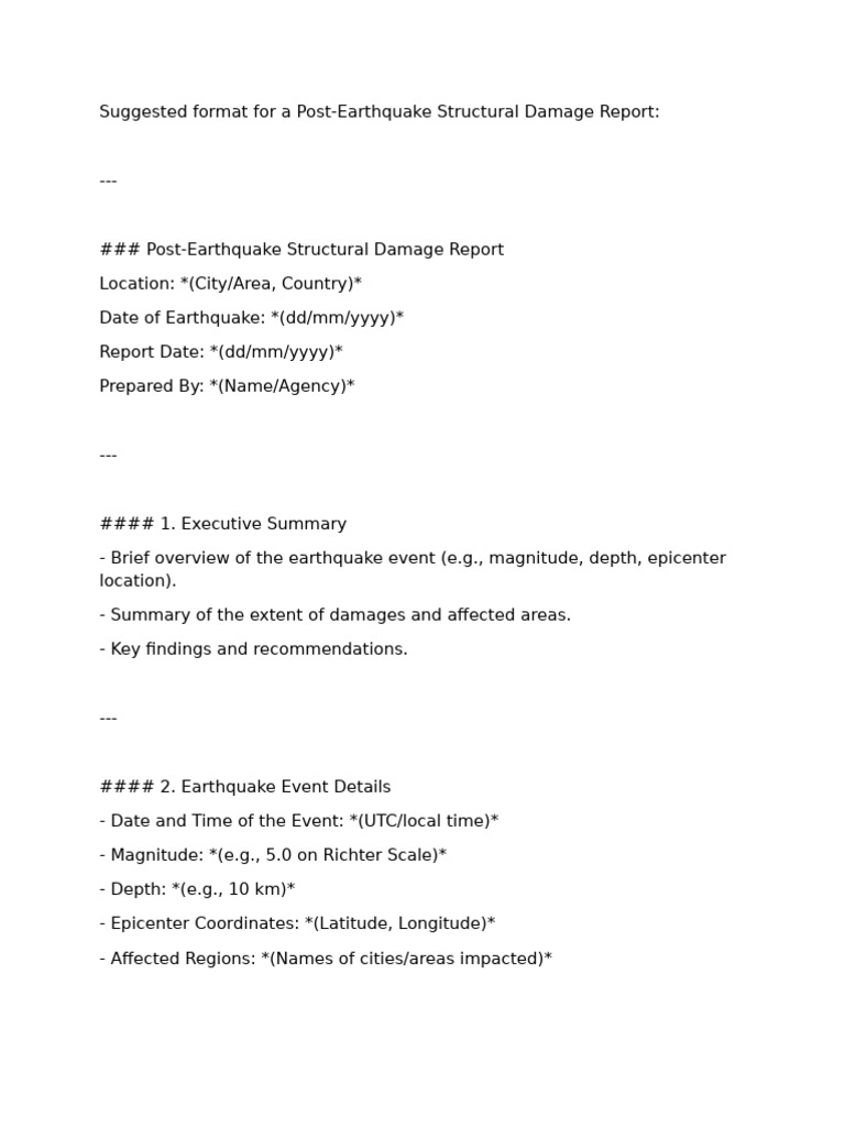 Format_for_Report_ECA1 | PDF | Earthquakes | Geological Hazards