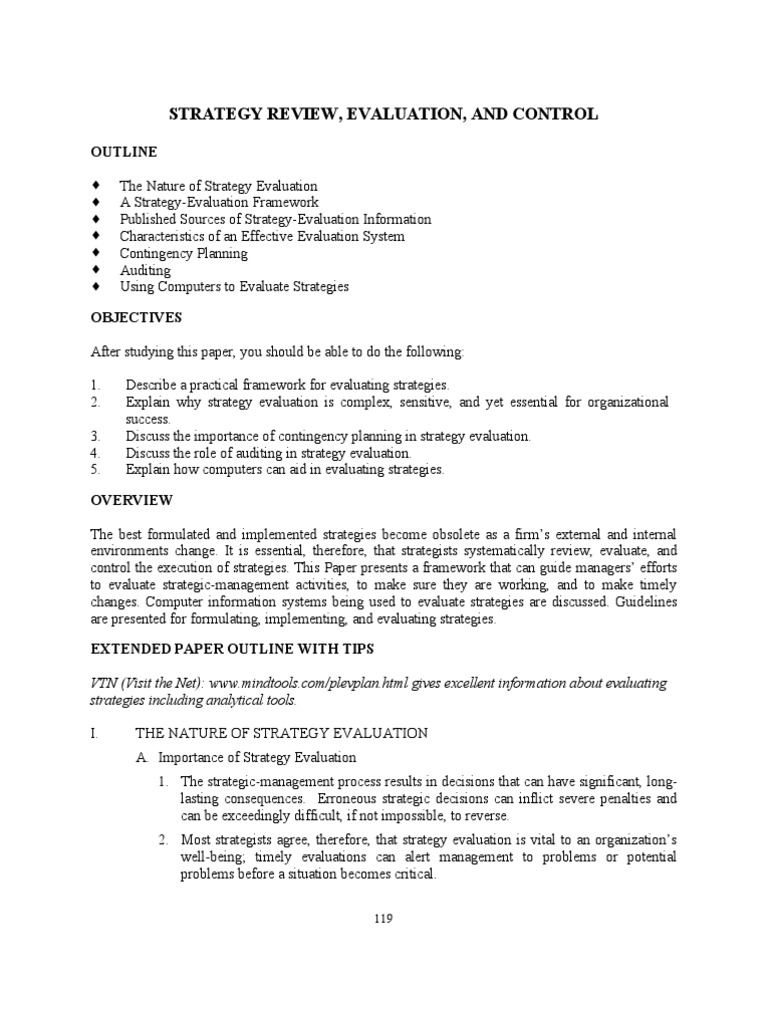 Strategy Evaluation Framework Guide | PDF | Strategic Management | Audit