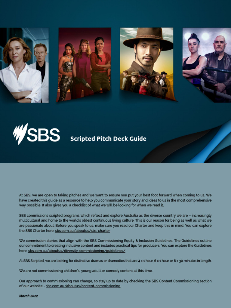SBS Scripted Pitch Deck Essentials | PDF | Plot (Narrative) | Feeling