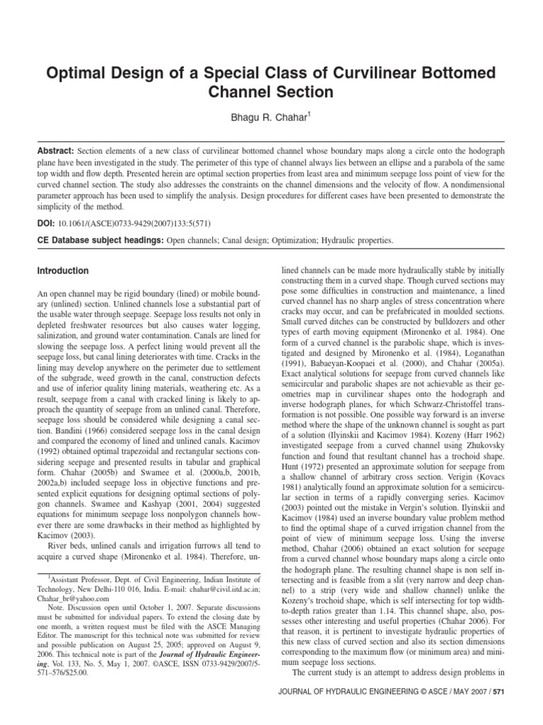 Chahar optimal design of special class pdf soil mechanics