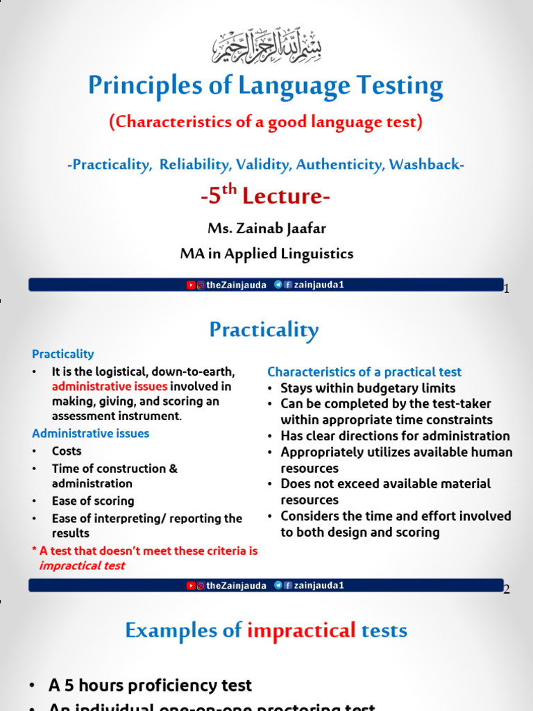 Characteristics of Effective Language Tests | PDF | Educational ...