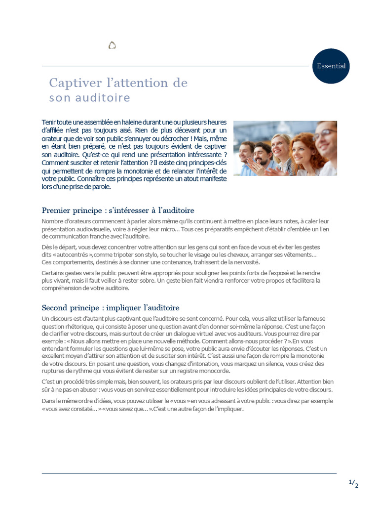 Captiver son auditoire : 5 principes clés | PDF