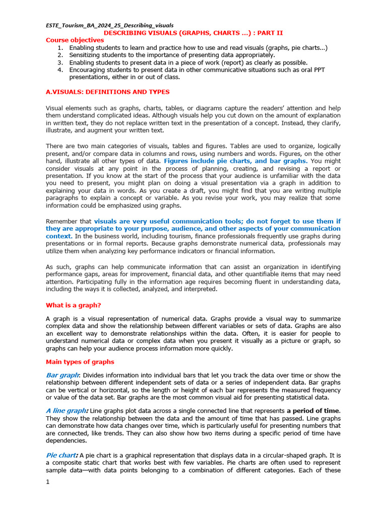 Describing Visuals | PDF | Pie Chart | Chart