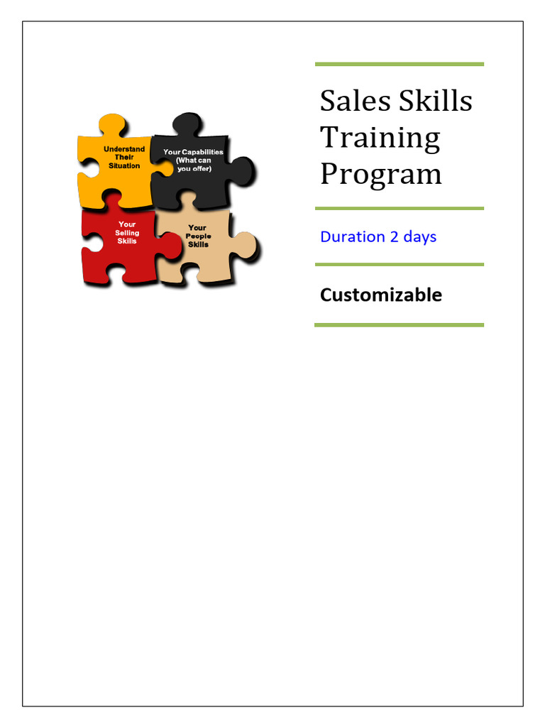 Sales Skills Training Program | PDF | Sales | Business