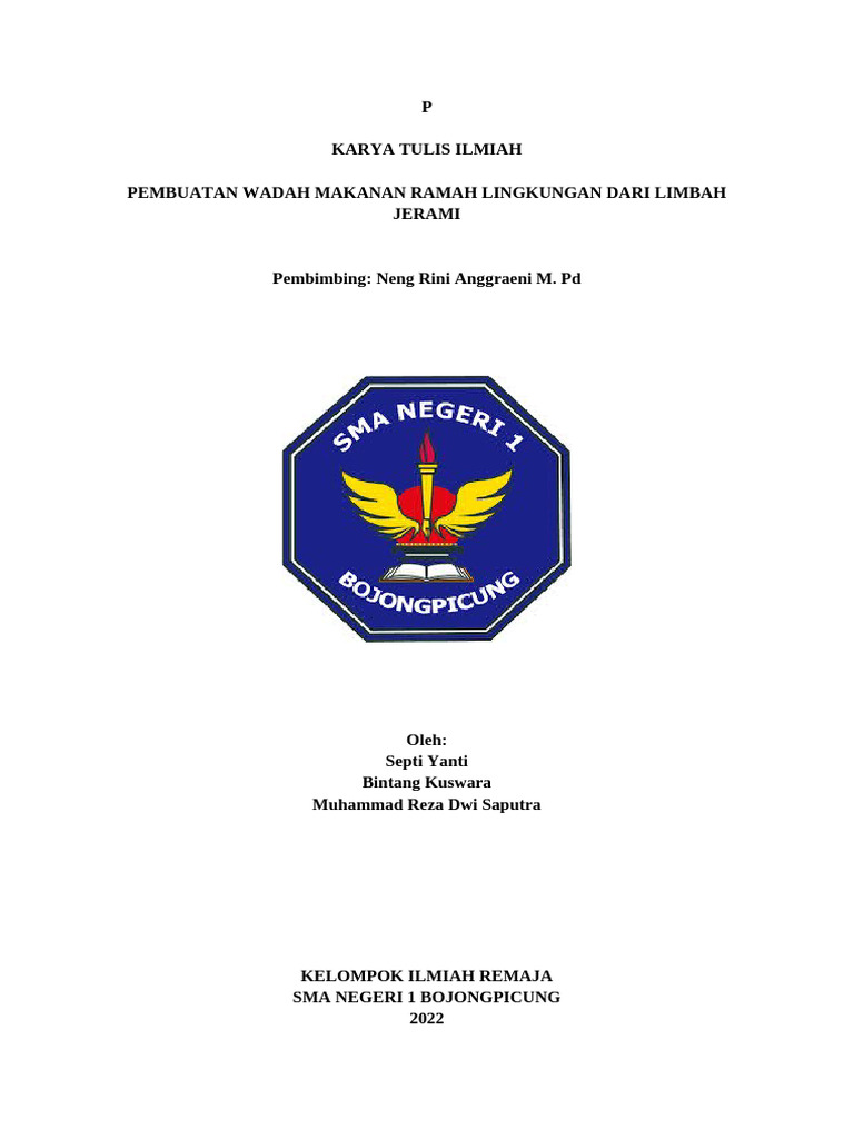 Pembuatan Wadah Makanan Ramah Lingkungan Dari Limbah Jerami | PDF