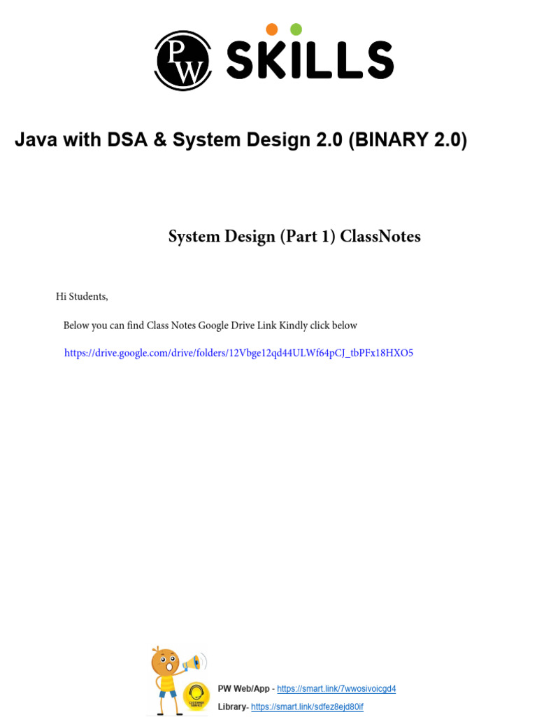 System Design (Part 1) 01 _ Class Notes __ Java with DSA & System ...