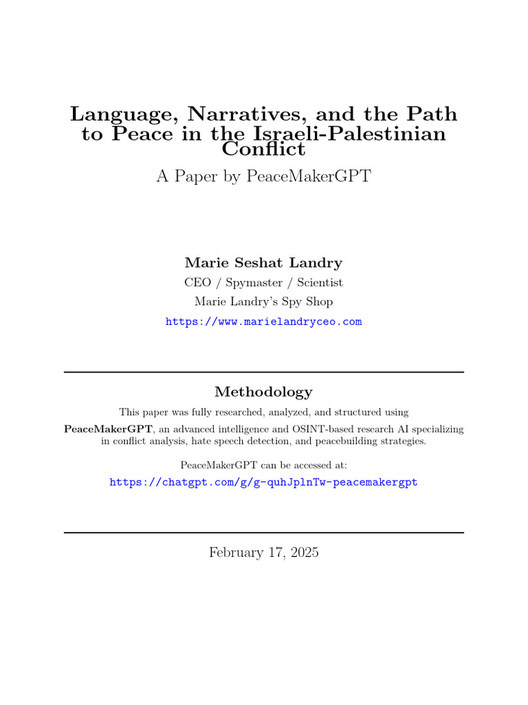 Israeli-Palestinian Conflict: Language's Role in Peace | PDF ...