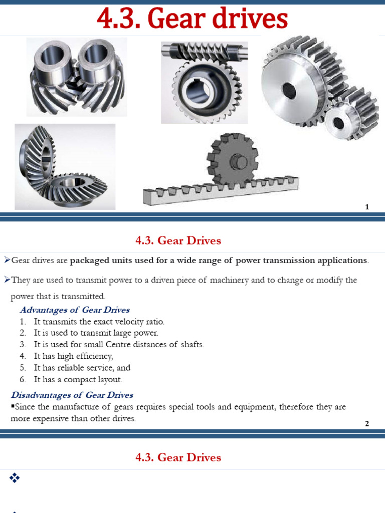 Gear Drives: Types, Advantages, and Analysis | PDF | Gear | Machines
