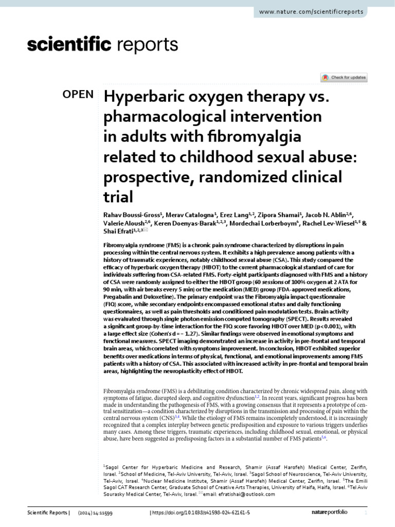 5 HIPERBARICA Hyperbaric Oxygen Therapy vs. Pharmacological ...