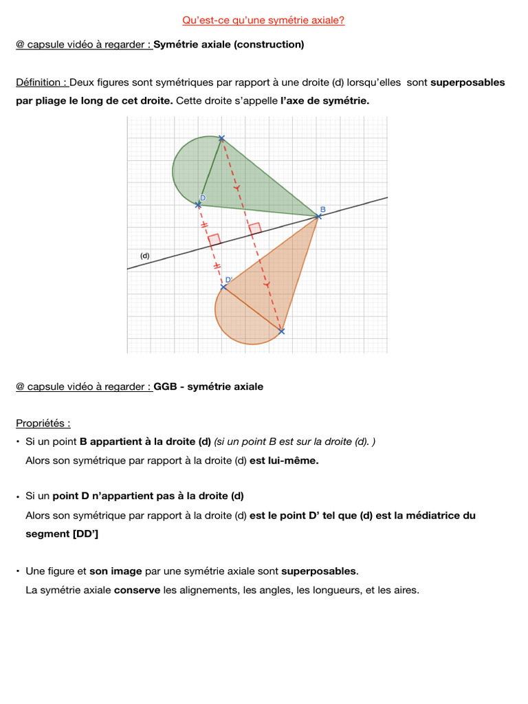 Comprendre la symétrie axiale et centrale | PDF