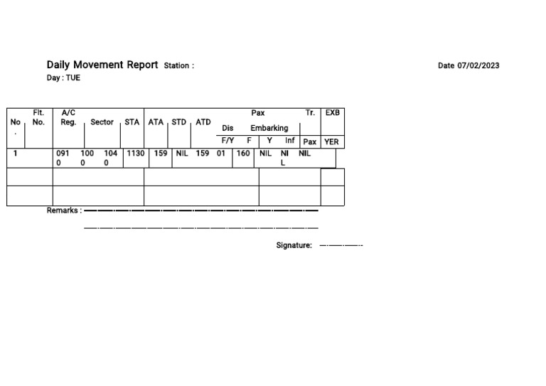 Daily Flight Movement Report - 07/02/2023 | PDF