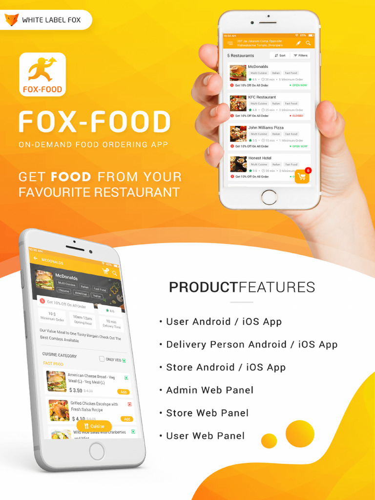 Fox-Food: Custom Food Delivery App | PDF | World Wide Web | Internet & Web