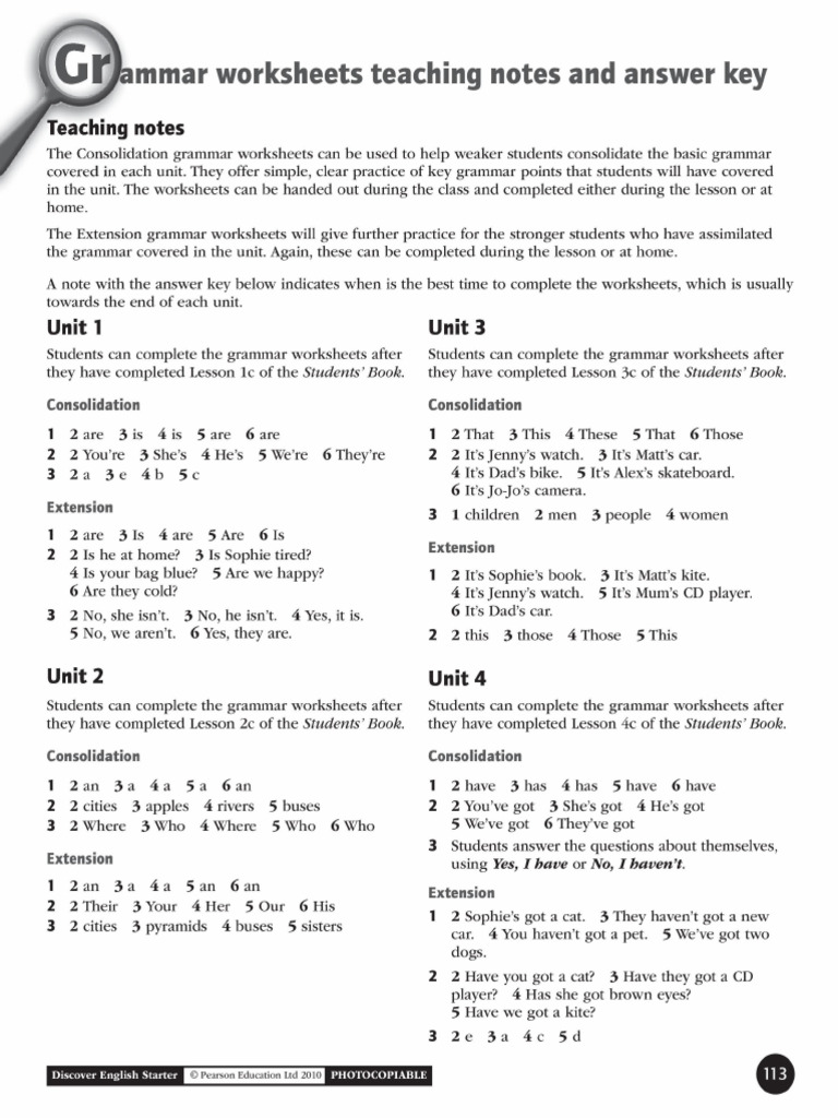 Discover English Starter Answer Key | PDF