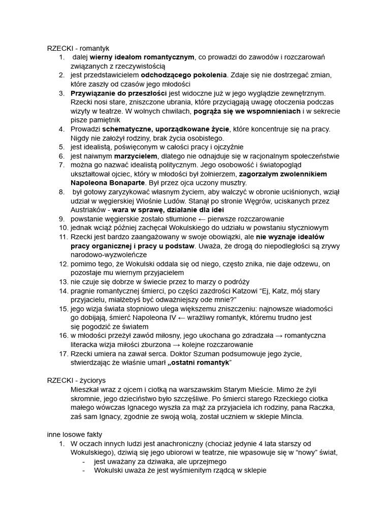 RZECKI - Notatka | PDF