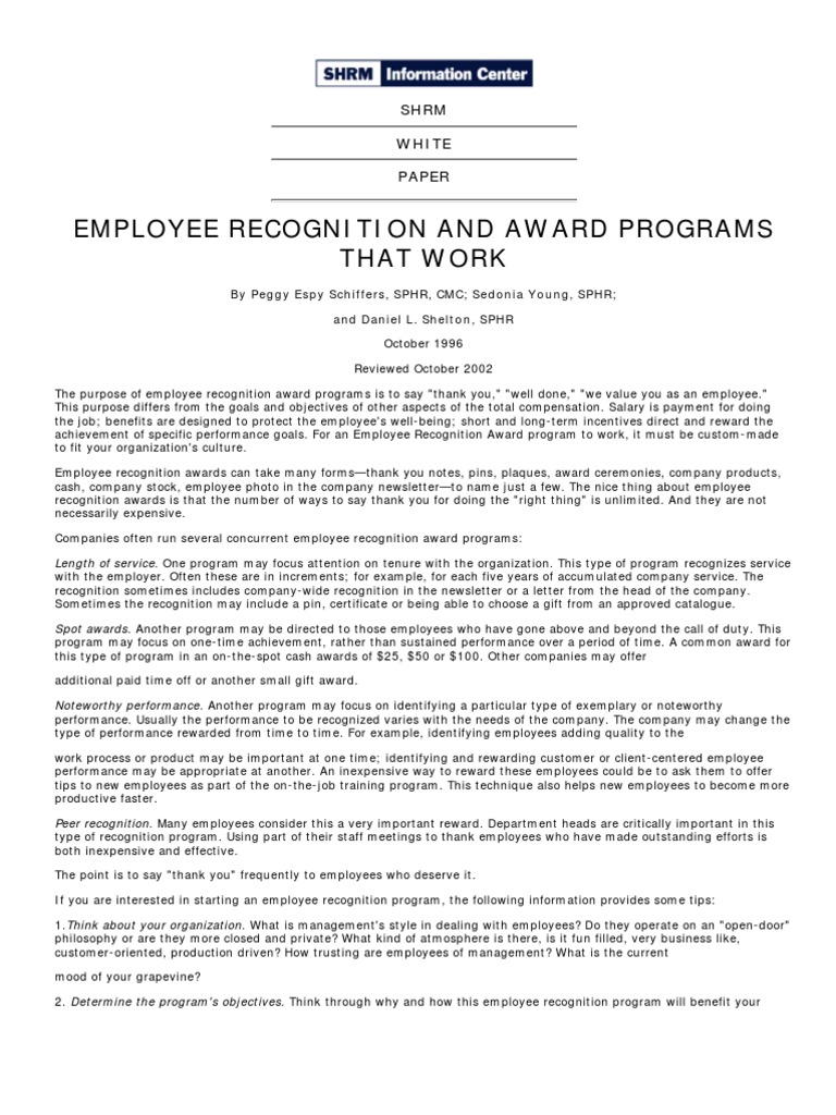 Employee Recognition Pdf : The Guide to Employee Recognition: Beyond ...