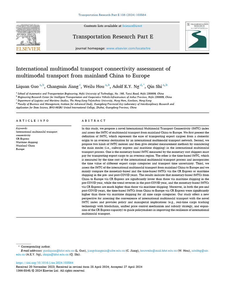 China-Europe Multimodal Transport Assessment | PDF | Port | Freight ...