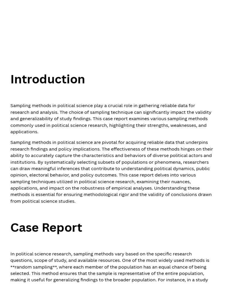 Key Sampling Methods in Political Science | PDF | Sampling (Statistics ...