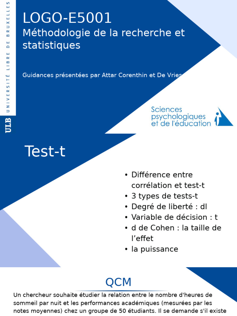 Méthodes statistiques en recherche académique | PDF | Écart type | Sommeil