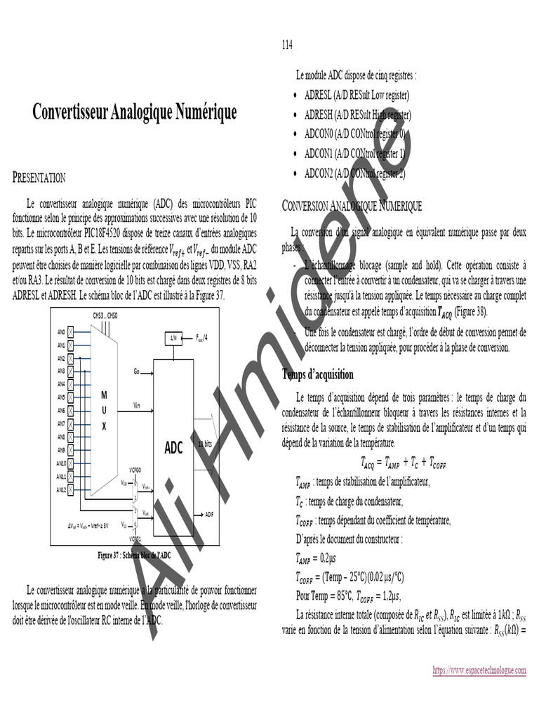 Convertisseur ADC PIC18F4520 | PDF | Convertisseur analogique-numérique ...