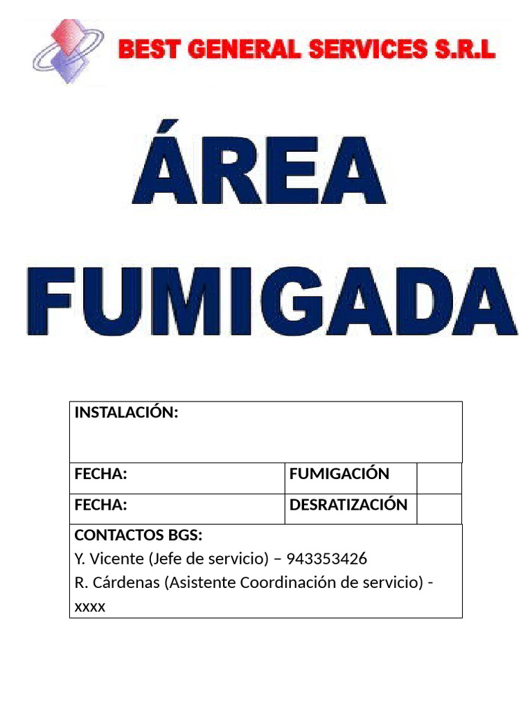 Carte de Fumigacion | PDF