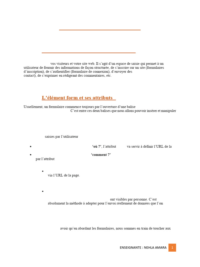 Introduction aux formulaires HTML | PDF | Html | Langage de balisage