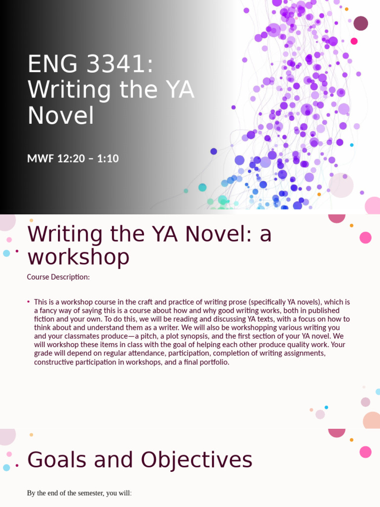 YA Novel Writing Workshop Course | PDF