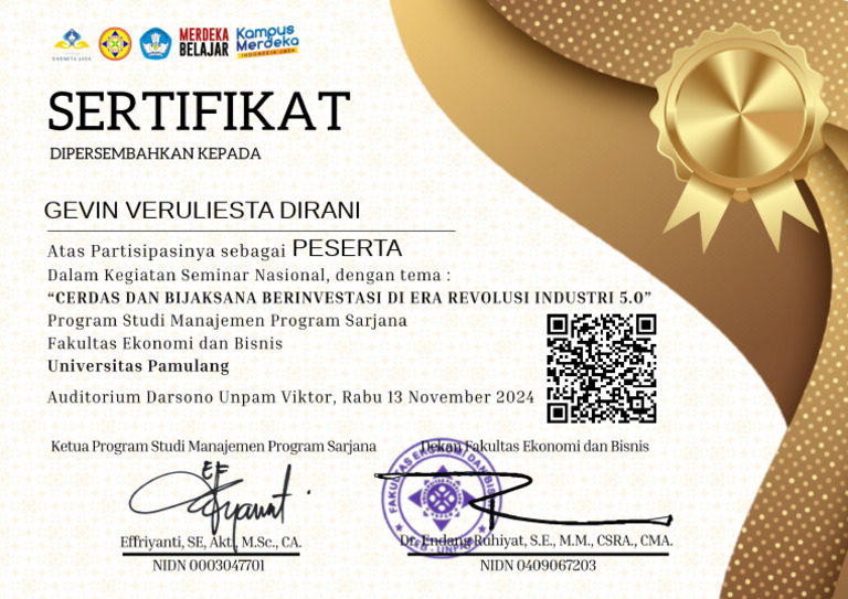 Gevin Veruliesta Dirani Peserta | PDF