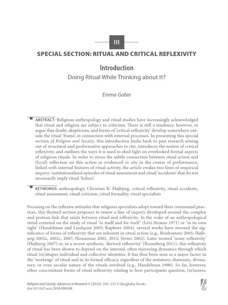 GOBIN Emma - Doing Ritual While Thinking About It? | PDF | Rituals ...