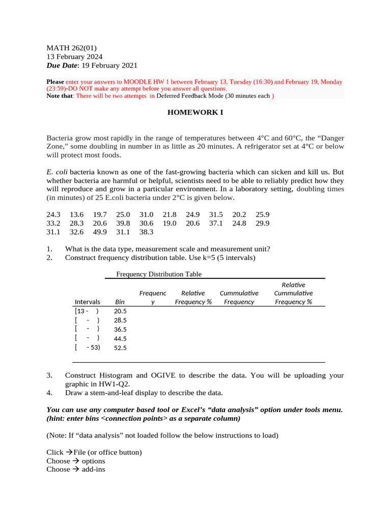 Math262 HW1 | PDF