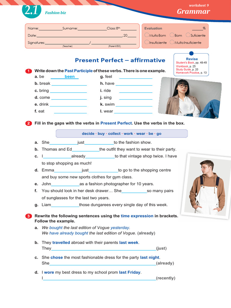 Present Perfect Grammar Worksheet | PDF | Syntax | Language Mechanics