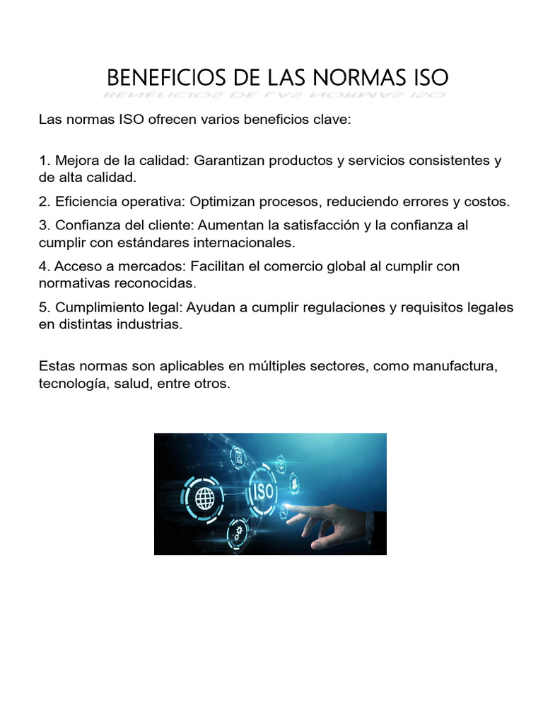Beneficios Clave de las Normas ISO | PDF