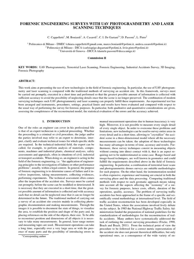 UAV Photogrammetry in Forensic Surveys | PDF | Surveying | Accuracy And ...