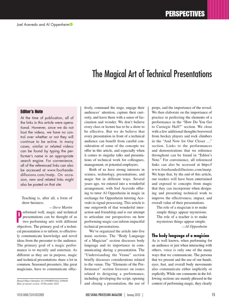 Enhancing Technical Presentations with Magic | PDF | Magic (Illusion)