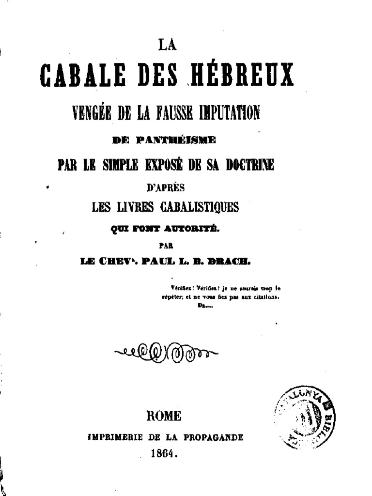 La Cabale Des Hébreux - Paul-Louis Bernard Drach | PDF