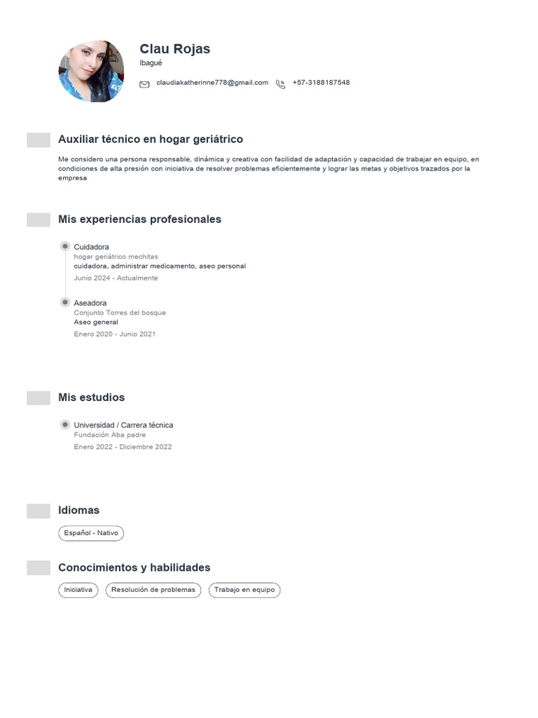 Perfil Profesional de Cuidadora Geriátrica | PDF