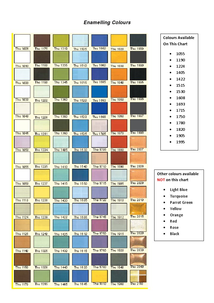 Enamelling Color Chart Options | PDF