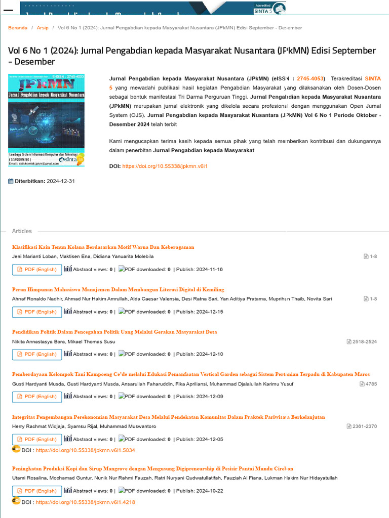 Jurnal Pengabdian Masyarakat Nusantara | PDF