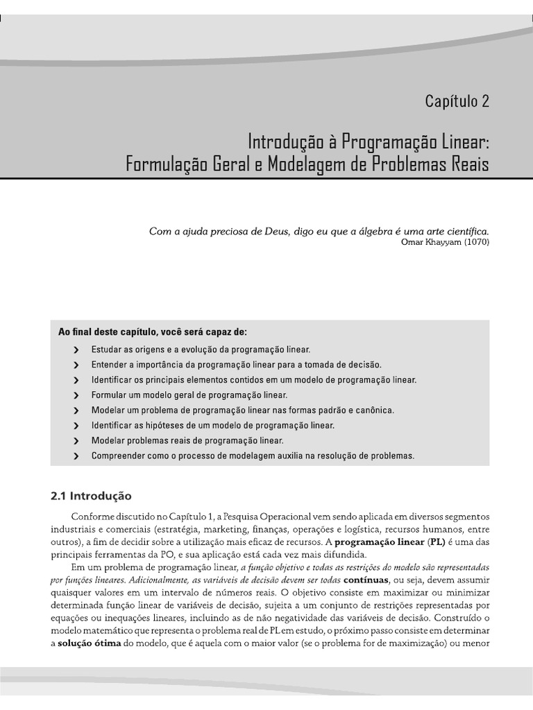 Formulação e Modelagem de Problemas de PL | PDF